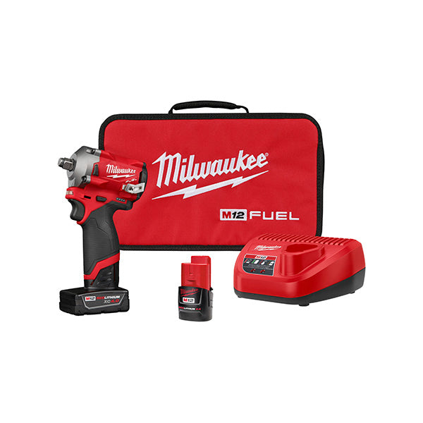 KIT LLAVE DE IMPACTO COMPACTA M12 FUEL DE 1/2 MILWAUKEE 2555-22