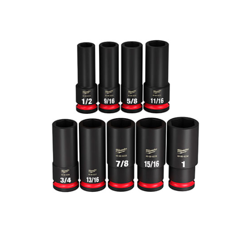 Juego dados SAE 6 puntas de 1/2″ 9 pz Milwaukee 49-66-7022