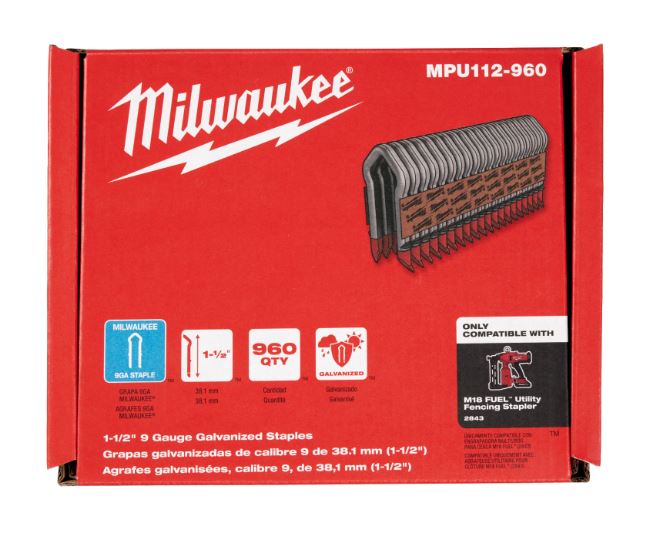 GRAPAS GALVANIZADAS DE 1.5 PULGADAS DE CALIBRE 9 MPU112-960 MILWAUKEE