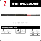 Juego guías de accionamiento magnético 07 piezas SHOCKWAVE para trabajos de impacto 48-32-4518