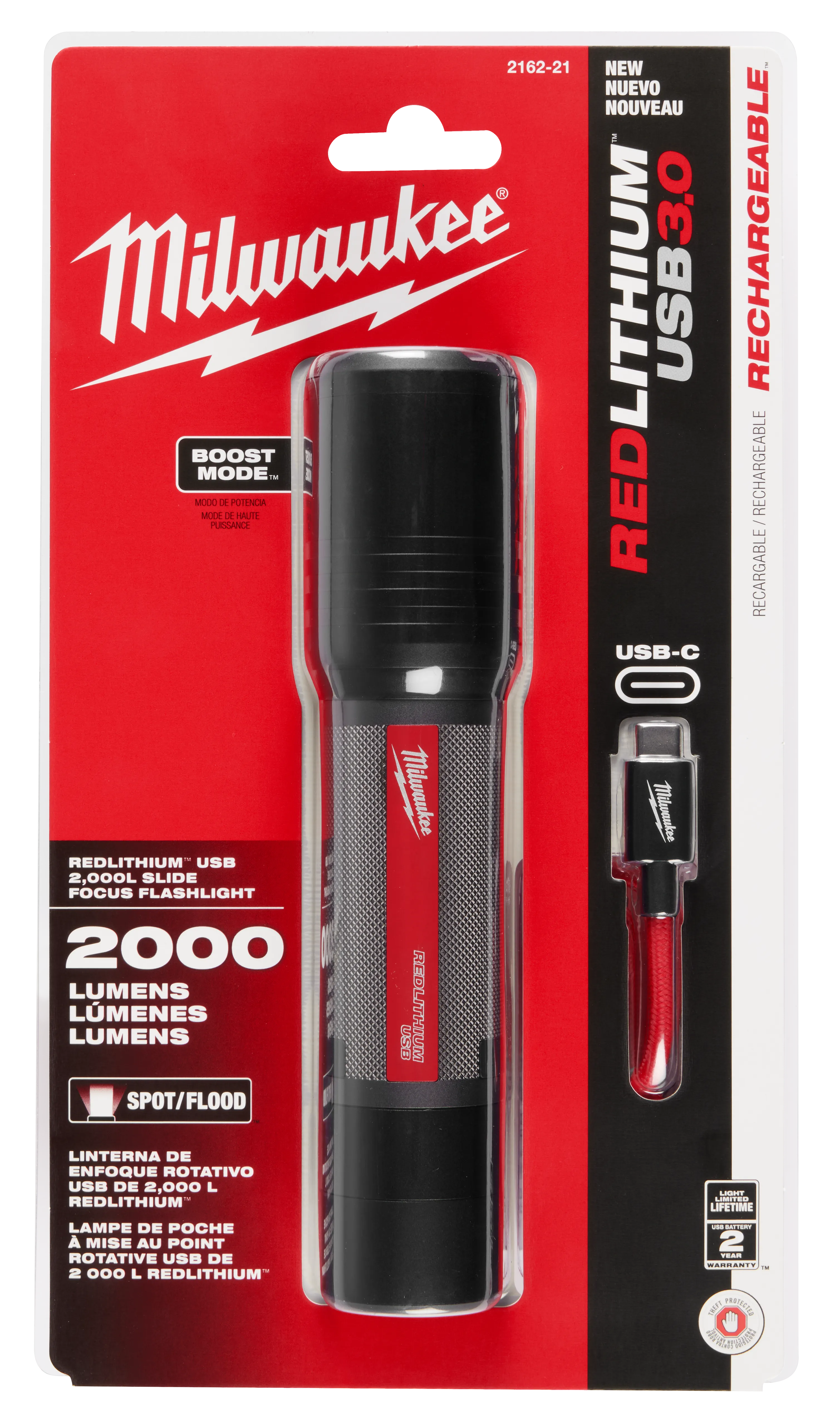 Linterna con enfoque deslizante 2000 lumenes 2162-21