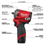 LLAVE IMPACTO COMPACTA M12 FUEL 3/8″ MILWAUKEE 2554-22