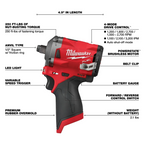 LLAVE DE IMPACTO COMPACTA M12 FUEL DE 1/2 MILWAUKEE 2555-20