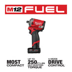 KIT LLAVE DE IMPACTO COMPACTA M12 FUEL DE 1/2 MILWAUKEE 2555-22