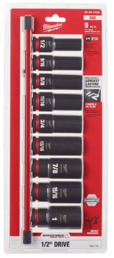 Juego dados SAE 6 puntas de 1/2″ 9 pz Milwaukee 49-66-7022