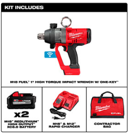 Kit llave de impacto de alto torque de 1″ Milwaukee 2867-259