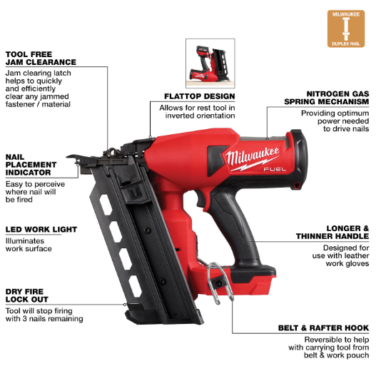 Clavadora dúplex M18 FUEL Milwaukee 2844-20