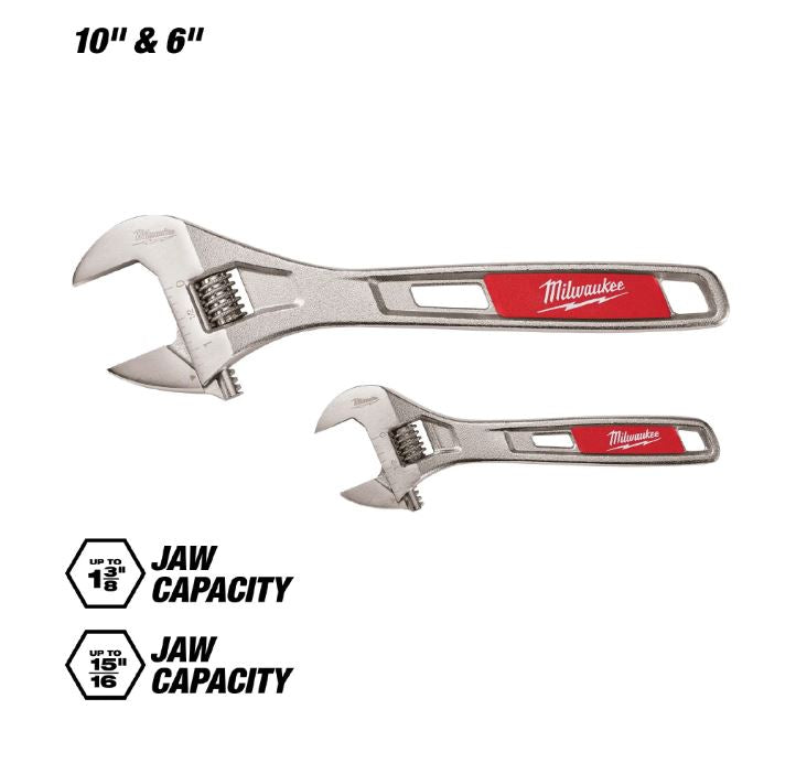 Juego de llaves ajustables de 2 piezas de 6″ y 10″ 48-22-7400 Milwaukee