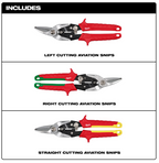 Juego de tijeras cortar de 3 piezas Milwaukee 48-22-4563