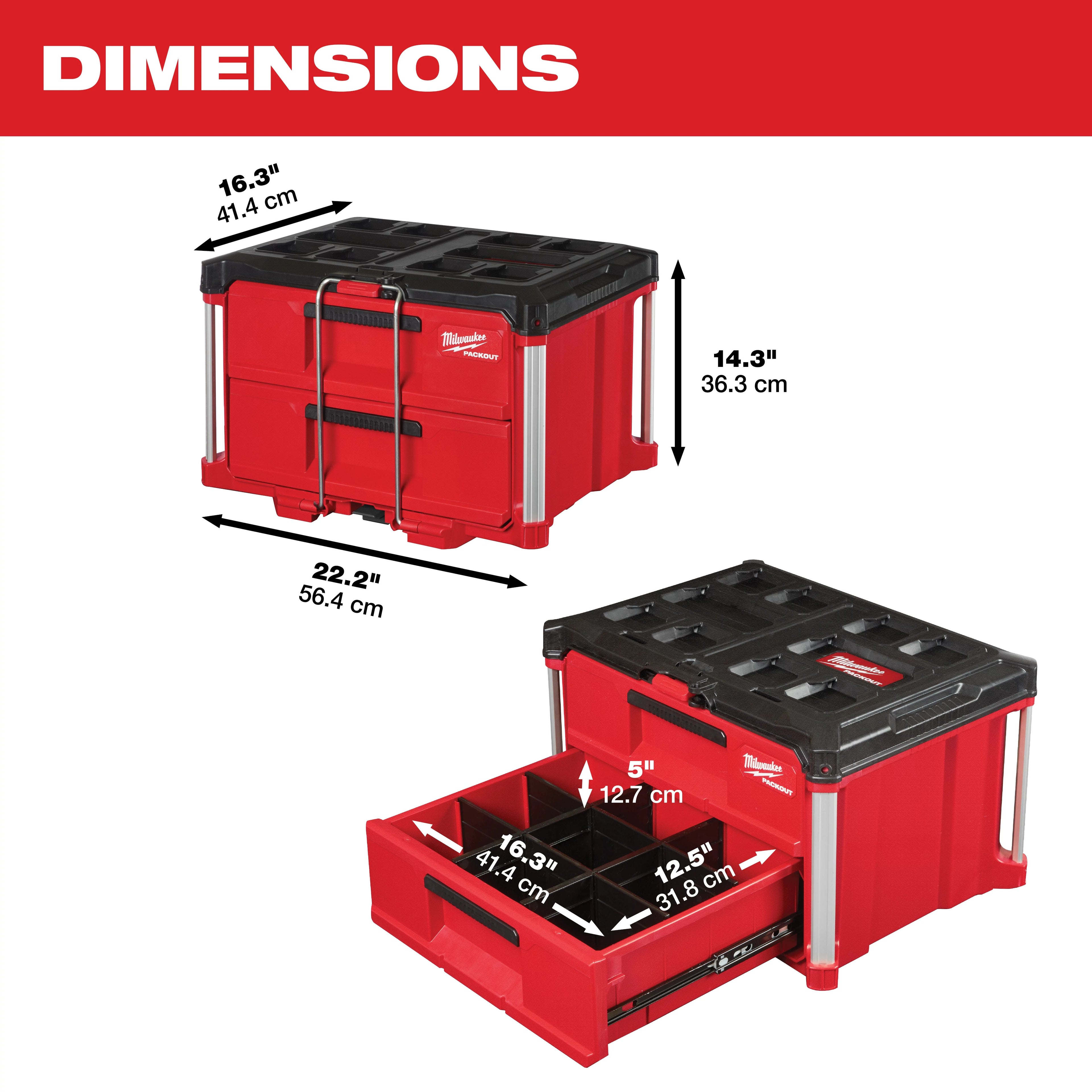 Caja herramientas 2 cajones Packout Milwaukee 48-22-8442