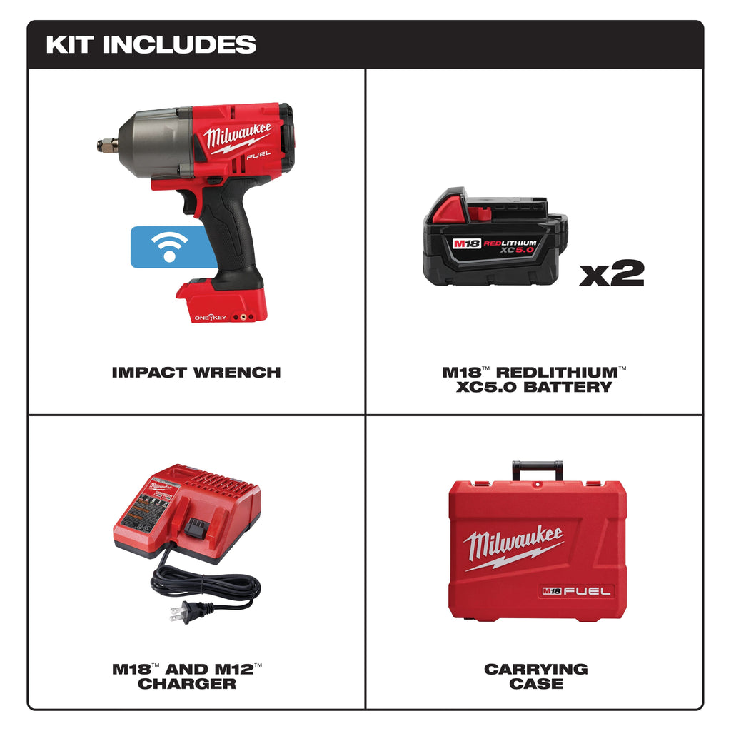 Kit llave impacto de alto torque 1/2 Milwaukee 2863-259