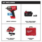 Kit llave impacto de alto torque 1/2 Milwaukee 2863-259