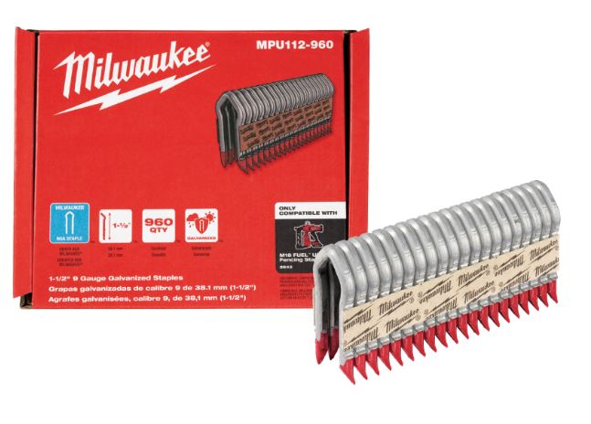 GRAPAS GALVANIZADAS DE 1.5 PULGADAS DE CALIBRE 9 MPU112-960 MILWAUKEE