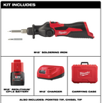 Kit cautin M12 con baterìa, cargador y maleta MILWAUKEE 2488-21
