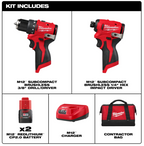 Kit Taladro y Atornillador subcompacto M12 3494-22
