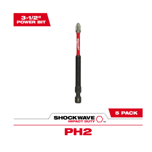 Puntas de impacto phillips n.2 de 3-1/2″ 5 unidades schockwave 48-32-4564