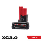 Pack de dos baterías M12 Redlithium XC 3.0 Milwaukee 48-11-2412