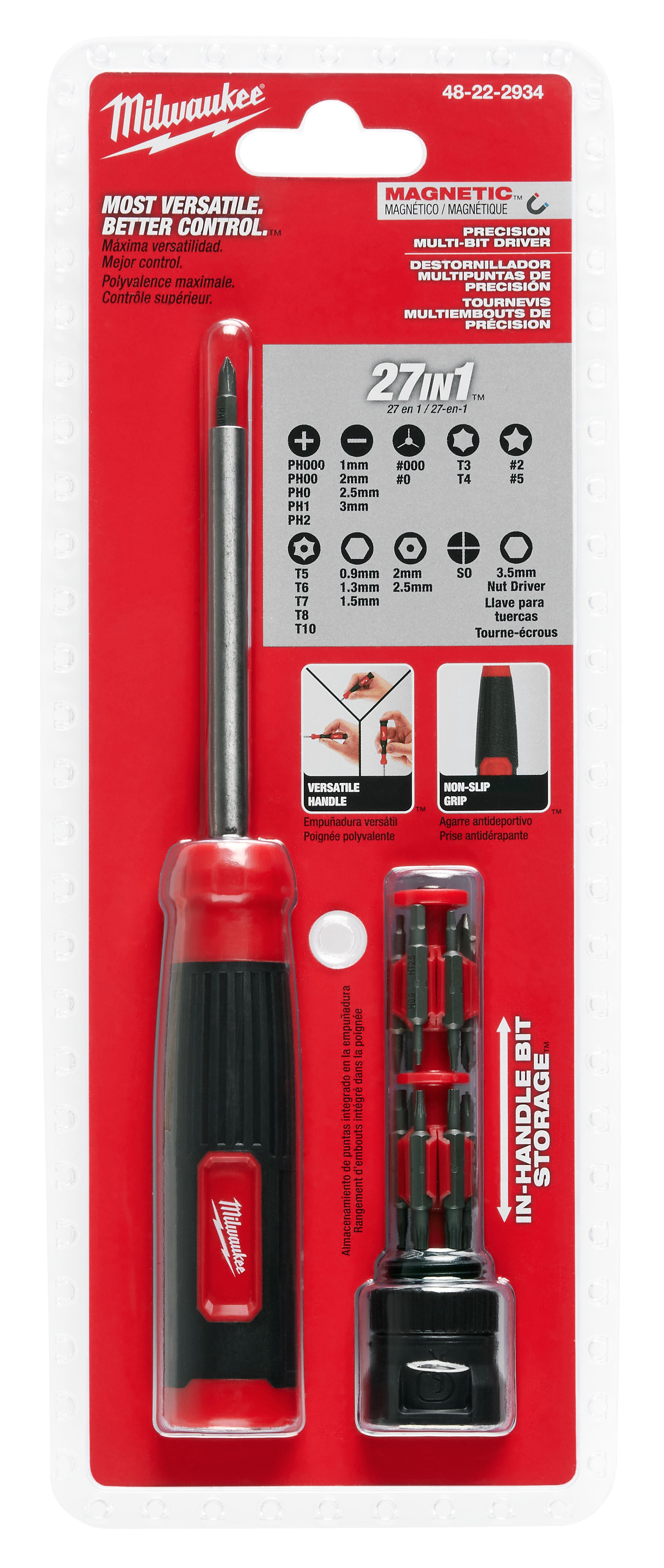 Destornillador de precisión multipunta 27 en 1 Milwaukee 48-22-2934