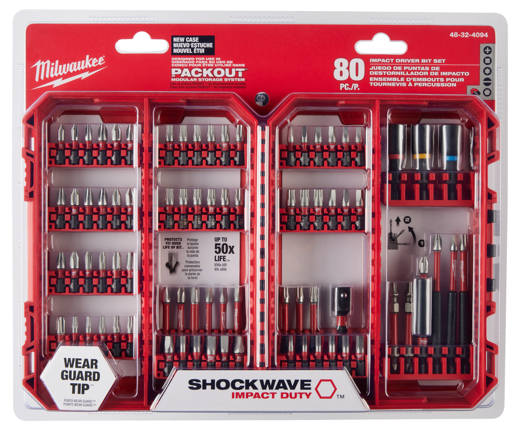 Juego de 80 puntas Shockwave impact duty Milwaukee 48-32-4094