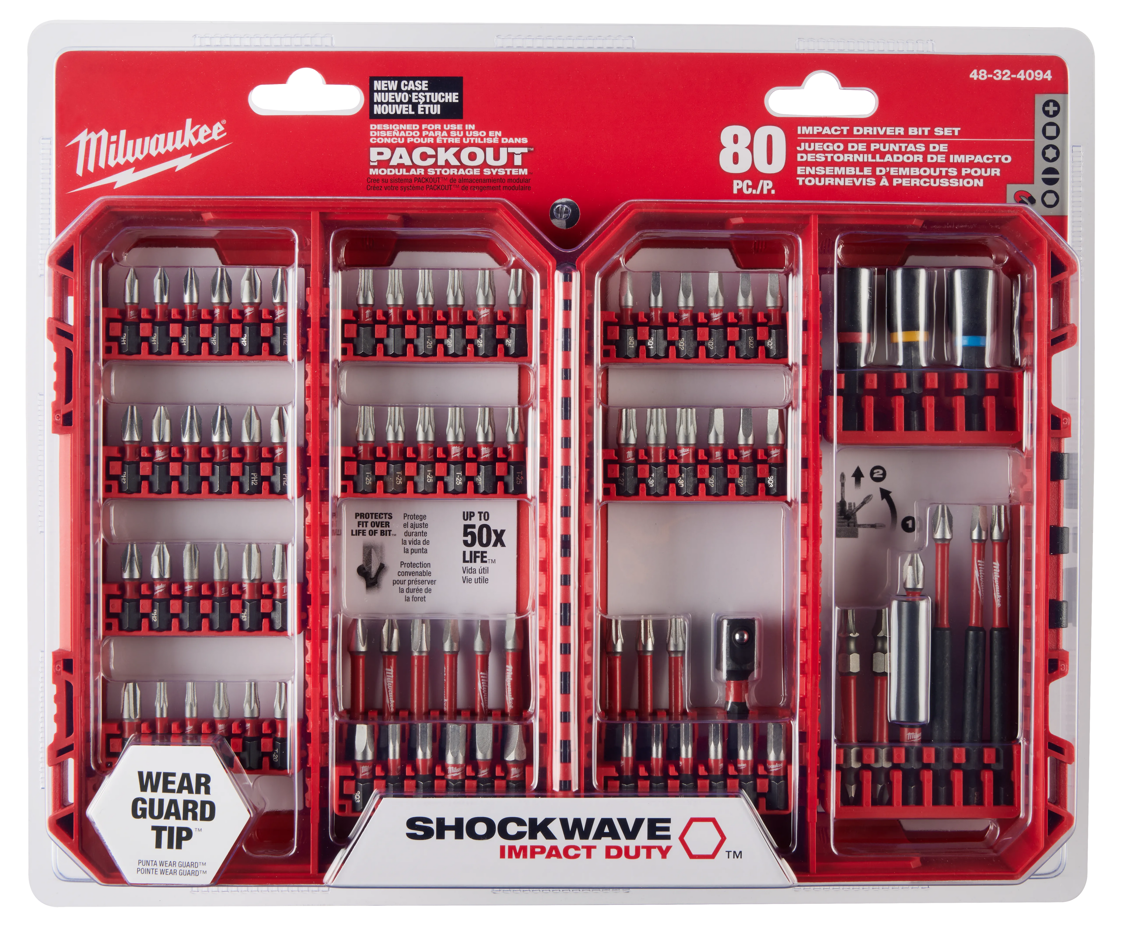 Juego de 80 puntas Shockwave impact duty Milwaukee 48-32-4094
