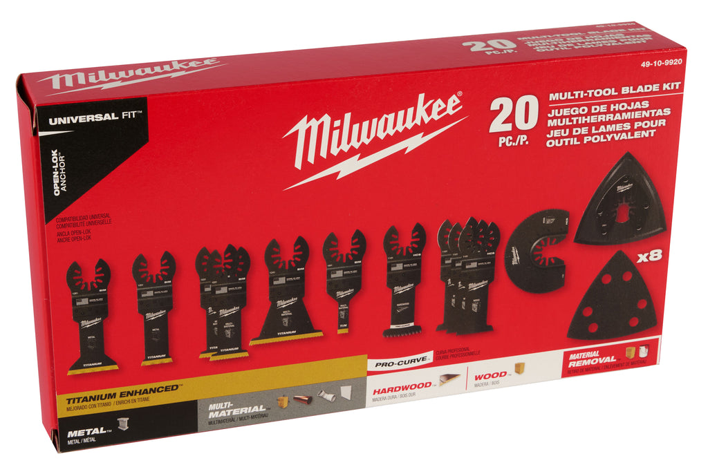 Kit hojas de corte 20 piezas Multiherramienta MILWAUKEE 49-10-9920