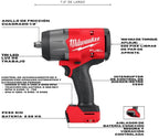 Kit Llave de impacto 1/2” M18 FUEL™ con anillo de fricción Milwaukee 2967-259